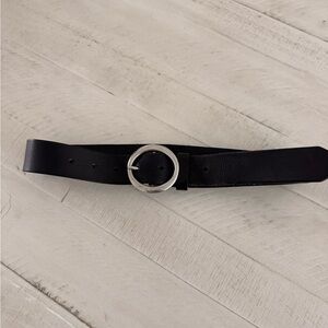 Auxiliary Black Belt with Round Silver Buckle